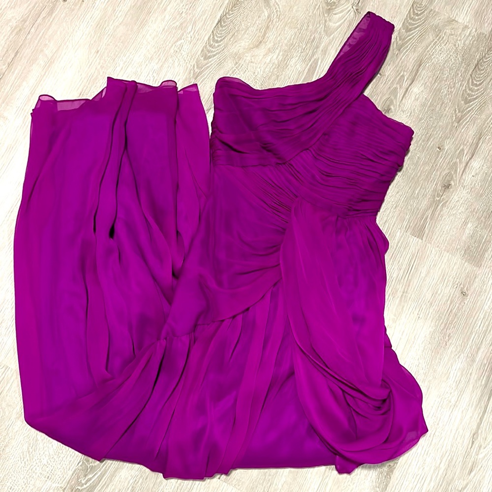 One Shoulder Luxe Chiffon Dress.
